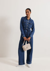 Avalon Denim Utility Jumpsuit - Dark Wash