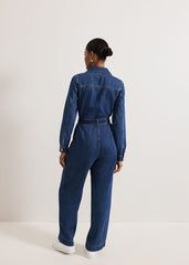 Avalon Denim Utility Jumpsuit - Dark Wash
