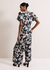 Myron Floral Wide Leg Jumpsuit - Multi-Coloured