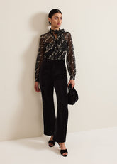 Morilla Lace Top Jumpsuit - Black/Multi