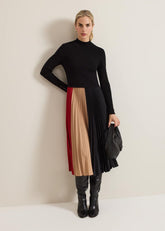 Kiera Colourblock Woven Hem Midi Dress - Multi-Coloured