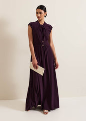 Tolly Burgundy Jersey Maxi Dress - Burgundy