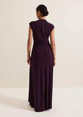 Tolly Burgundy Jersey Maxi Dress - Burgundy