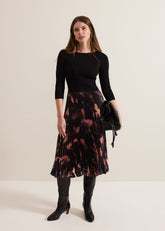 Petite Rhea Woven Hem Abstract Dress - Multi-Coloured