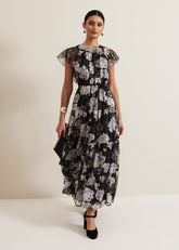 Jordine Floral Print Midaxi Dress - Multi-Coloured