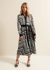 Pia Striped Midaxi Dress - Black Multi