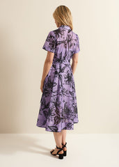 Natalie Lilac Floral Check Dress - Lilac