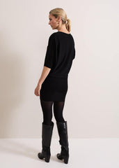Becca Batwing Knitted Dress - Black