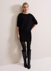 Becca Batwing Knitted Dress - Black