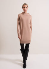 Skylar Funnel Neck Jumper Dress - Camel