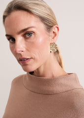 Skylar Funnel Neck Jumper Dress - Camel