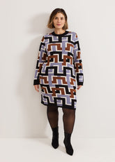 Brianna Jacquard Tunic Knitted Dress - Multi-Coloured
