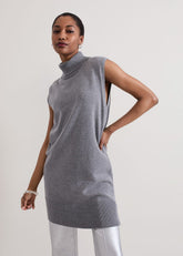 Mila Sleeveless Tabard Jumper Dress - Grey