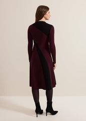 Petite Julie Fit And Flare Midi Dress - Burgundy