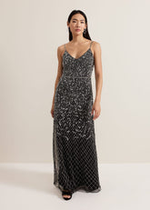 Alexia Sequin Embelished Maxi Dress - Black
