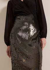 Petite Aniya Sequin Long Sleeve Dress - Black/Multi