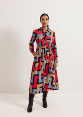 Petite Amita Geo Shirt Dress - Multi-Coloured