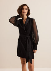 Saeda Black Tux Dress - Black