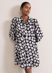 Selika Floral Swing Mini Dress - Black/Multi