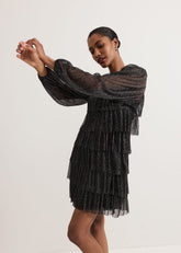 Nika Shimmer Dress - Black/Multi
