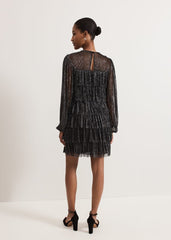 Nika Shimmer Dress - Black/Multi