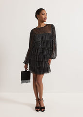 Nika Shimmer Dress - Black/Multi