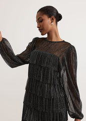 Nika Shimmer Dress - Black/Multi