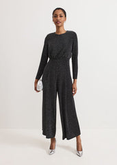 Sasha Black Sparkle Jumpsuit - Black