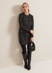 Mylee Black Tweed Tunic Dress - Black