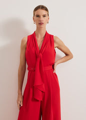 Elika Red Jumpsuit - Red