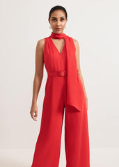 Petite Elika Red Jumpsuit - Red