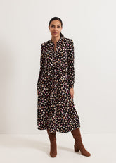 Petite Aoife Printed Jersey Dress - Black Multi