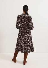 Petite Aoife Printed Jersey Dress - Black Multi