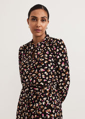 Petite Aoife Printed Jersey Dress - Black Multi