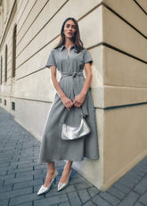 Silvia Tonic Midi Shirt Dress - Grey