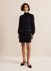 Sabine Navy Tweed Dress - Navy