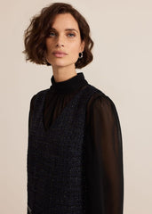 Sabine Navy Tweed Dress - Navy