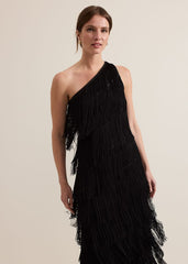Petite Otto One Shoulder Maxi Dress - Black