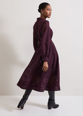 Natalie Burgundy Shirt Dress - Burgundy