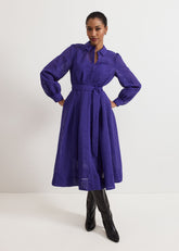 Natalie Burgundy Shirt Dress - Purple