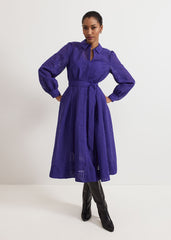 Natalie Burgundy Shirt Dress - Purple