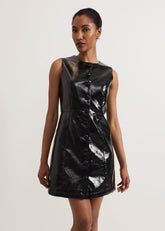 Theodora Black Pinafore Dress - Black