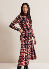 Harrie Dogtooth Colourful Jersey Dress - Multi-Coloured
