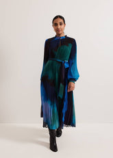 Petite Sophie Pleat Midi Dress - Multi-Coloured