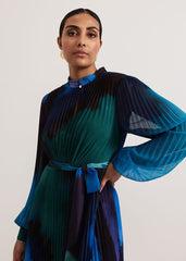 Petite Sophie Pleat Midi Dress - Multi-Coloured