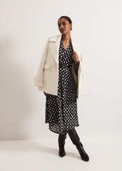 Caitlin Black Printed Mesh Dress - Black