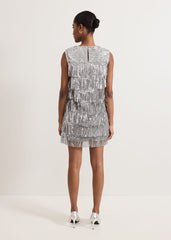 Lula Fringe Sequin Dress - Silver