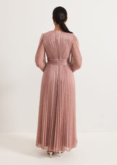 Petite Harper Plise Pale Pink Dress - Pale Pink
