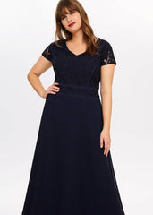 Gemma Lace Maxi Dress - Navy