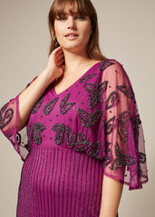 Selene Beaded Maxi Dress - Magenta